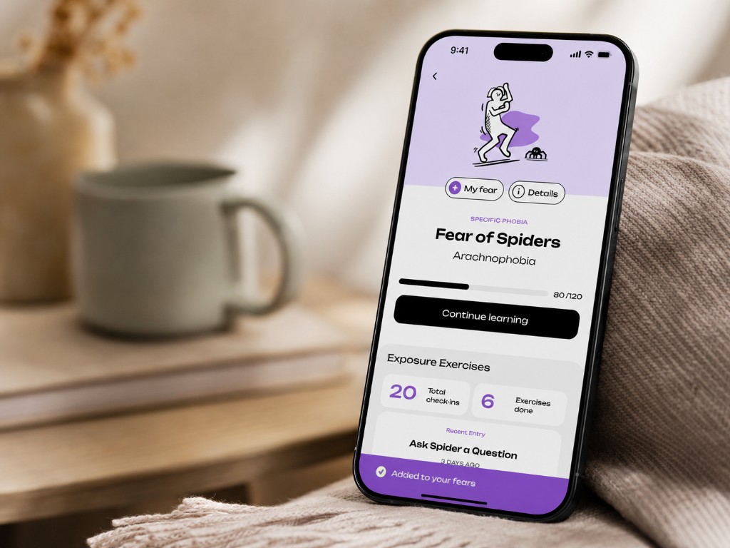 Feanora iOS app — psychology product with exposure flows on iPhone