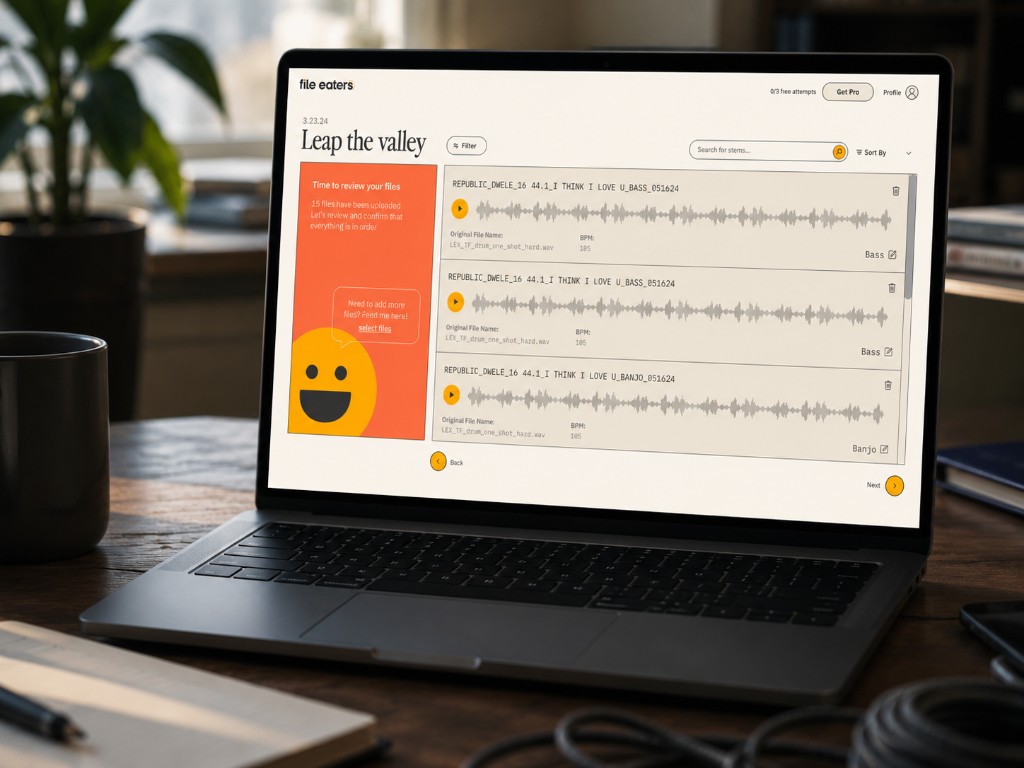 FileEaters macOS app on a MacBook — native SwiftUI interface