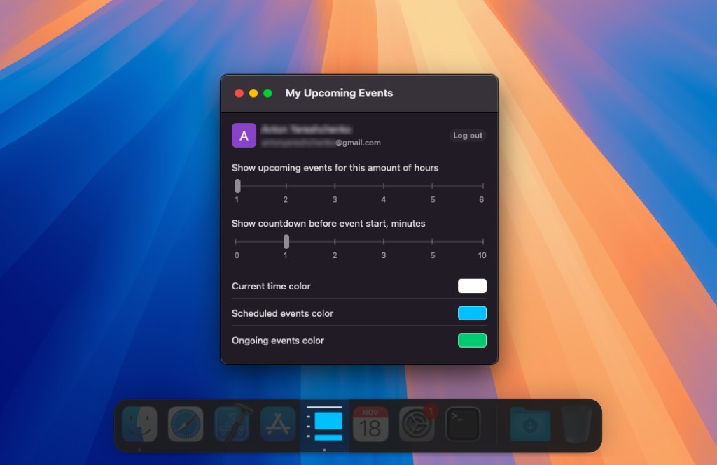 My Upcoming Events — Livita Software case study — screen 2 of 2